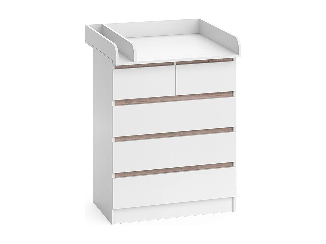 Commode à langer blanc/sonoma 80x76x110.2 emma