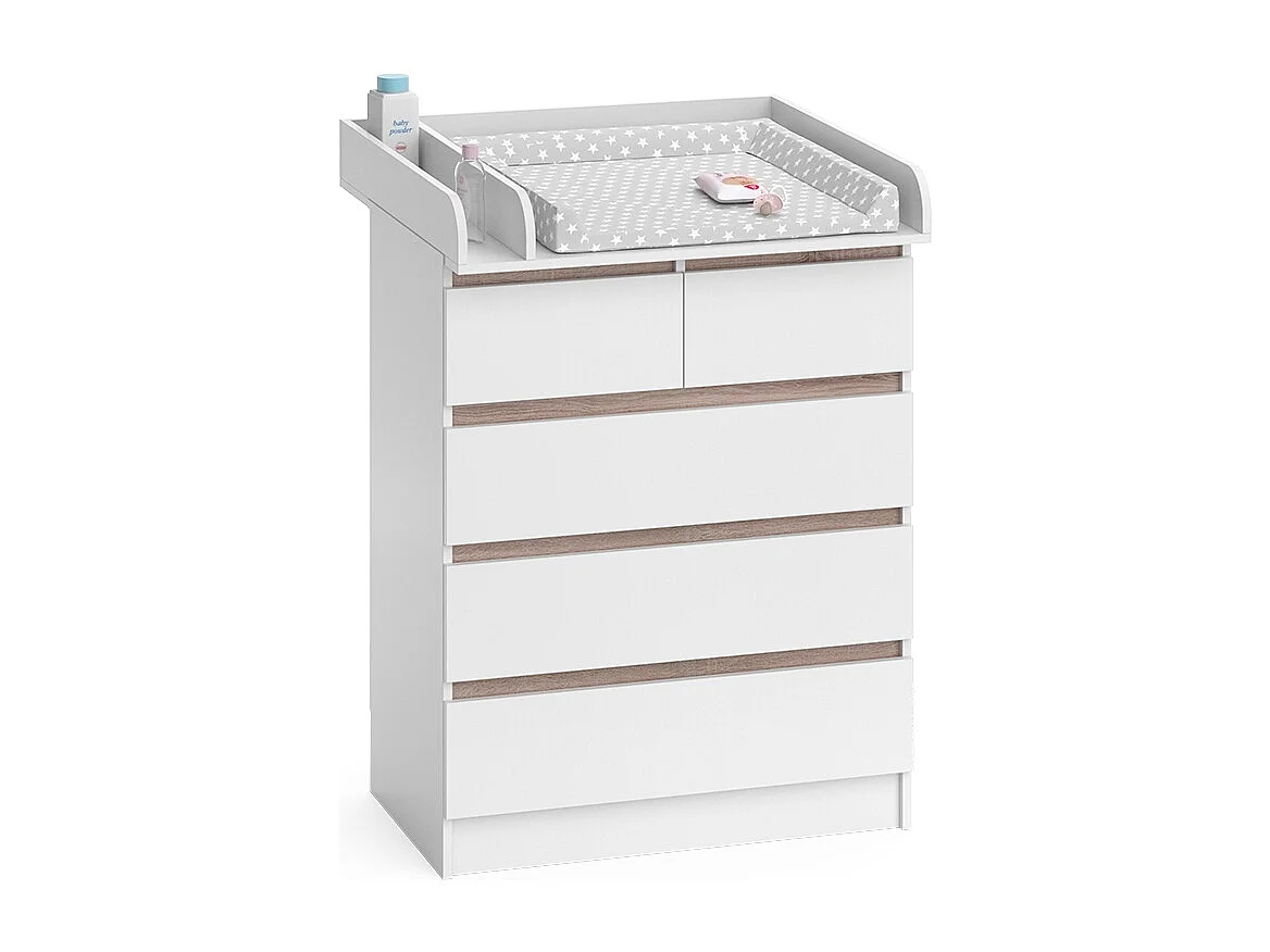 Commode à langer blanc/sonoma 80x76x110.2 emma