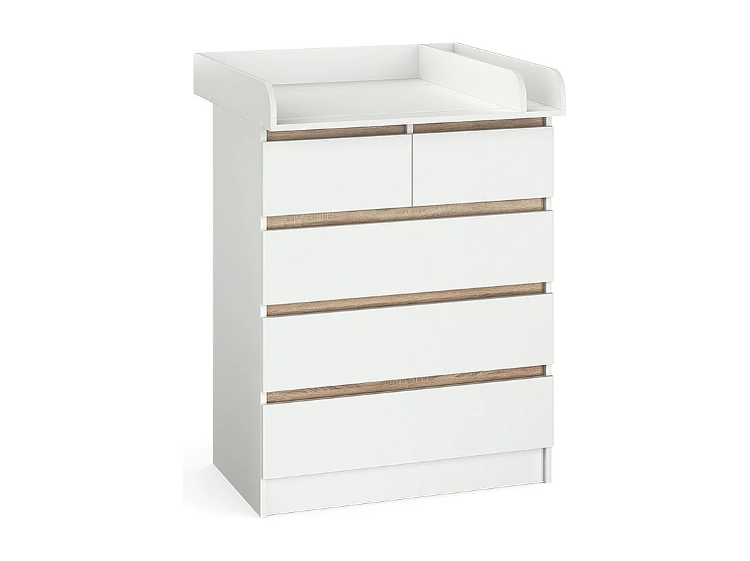 Commode à langer blanc/sonoma 80x76x110.2 emma