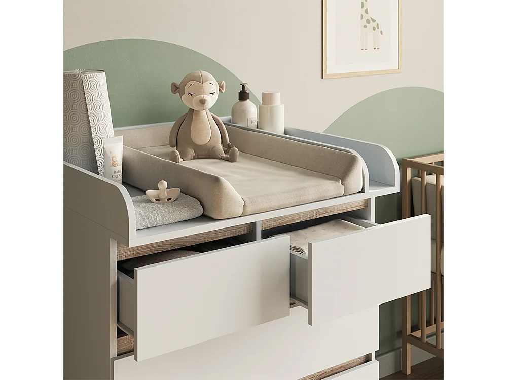 Commode à langer blanc/sonoma 80x76x110.2 emma