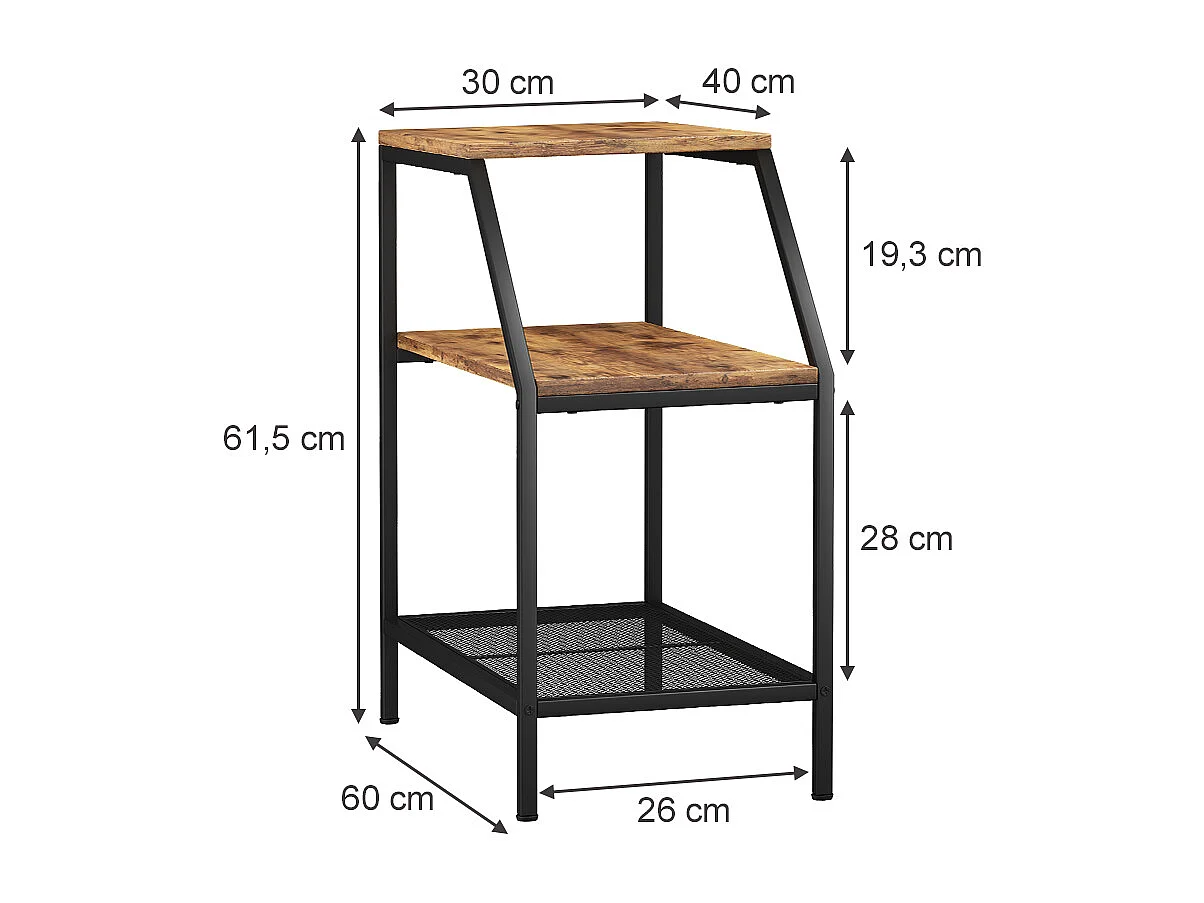 Table basse chêne rustique 30x60x61.5 fyrk