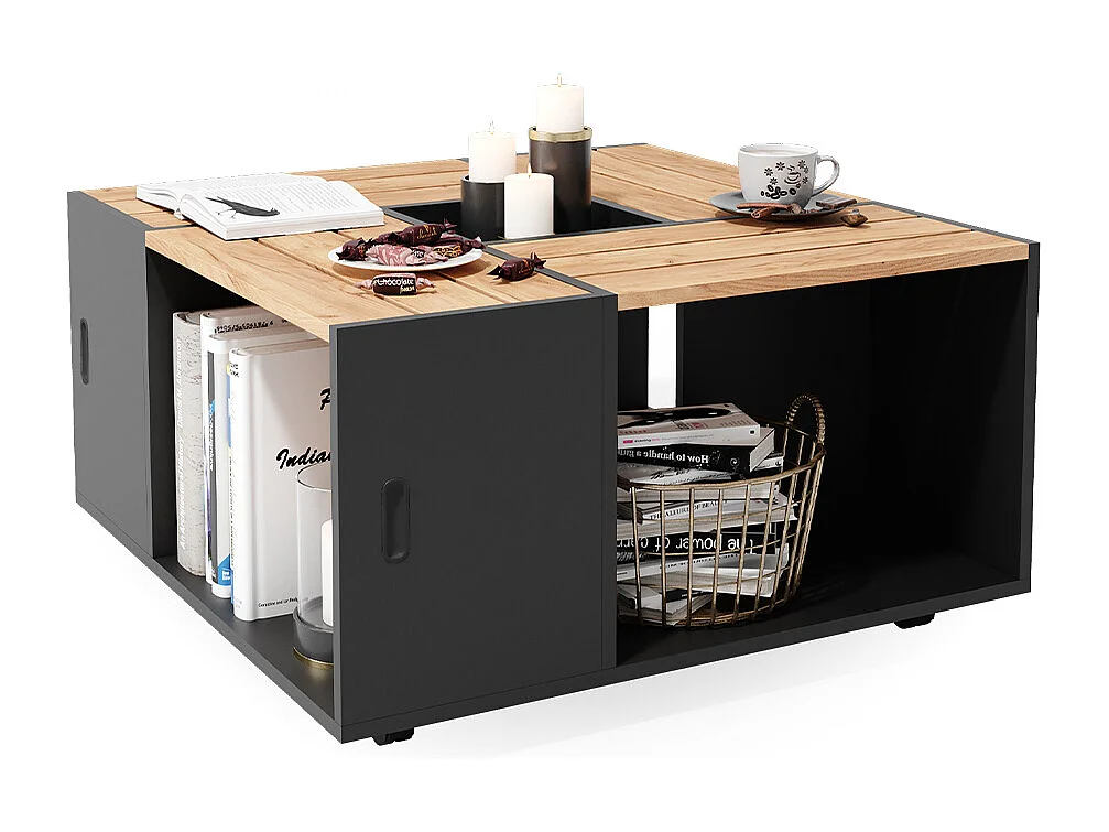 Table basse anthracite 80x80x43 anton