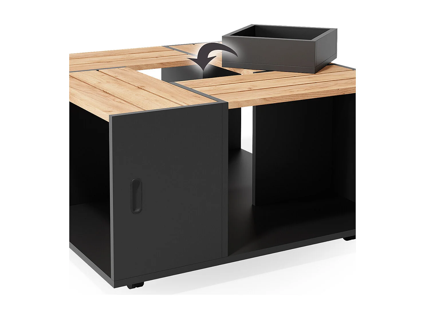 Table basse anthracite 80x80x43 anton