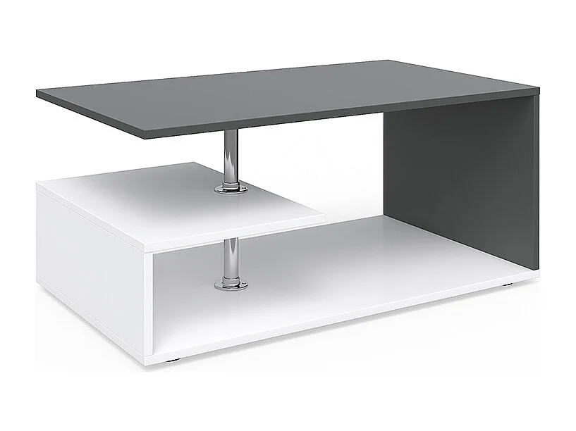 Table basse blanc/anthracite 91x52.6x41 guillermo