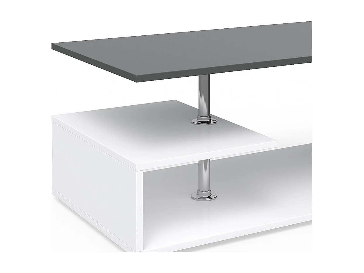 Table basse blanc/anthracite 91x52.6x41 guillermo