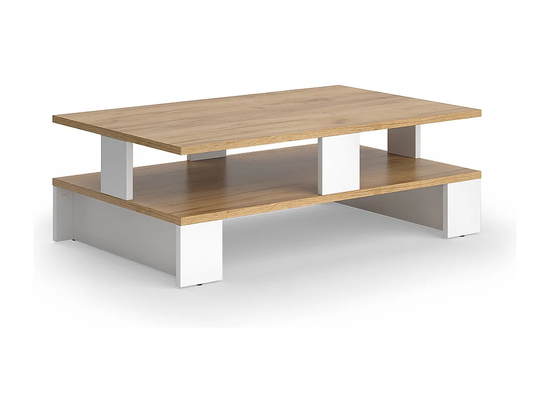 Couchtisch goldkraft eiche/weiß 80x50x28 belina