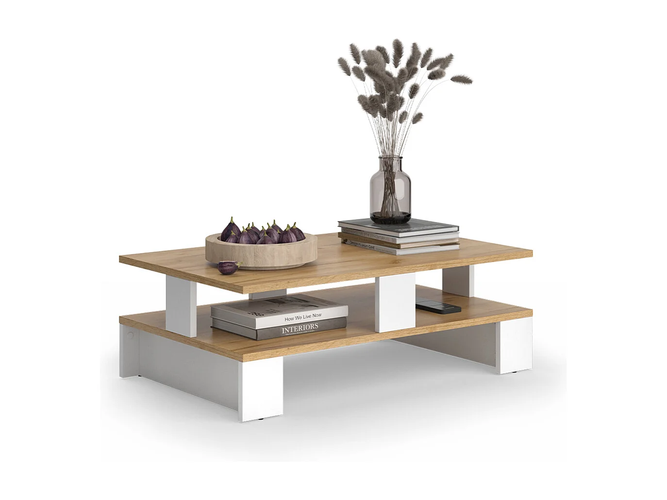 Couchtisch goldkraft eiche/weiß 80x50x28 belina