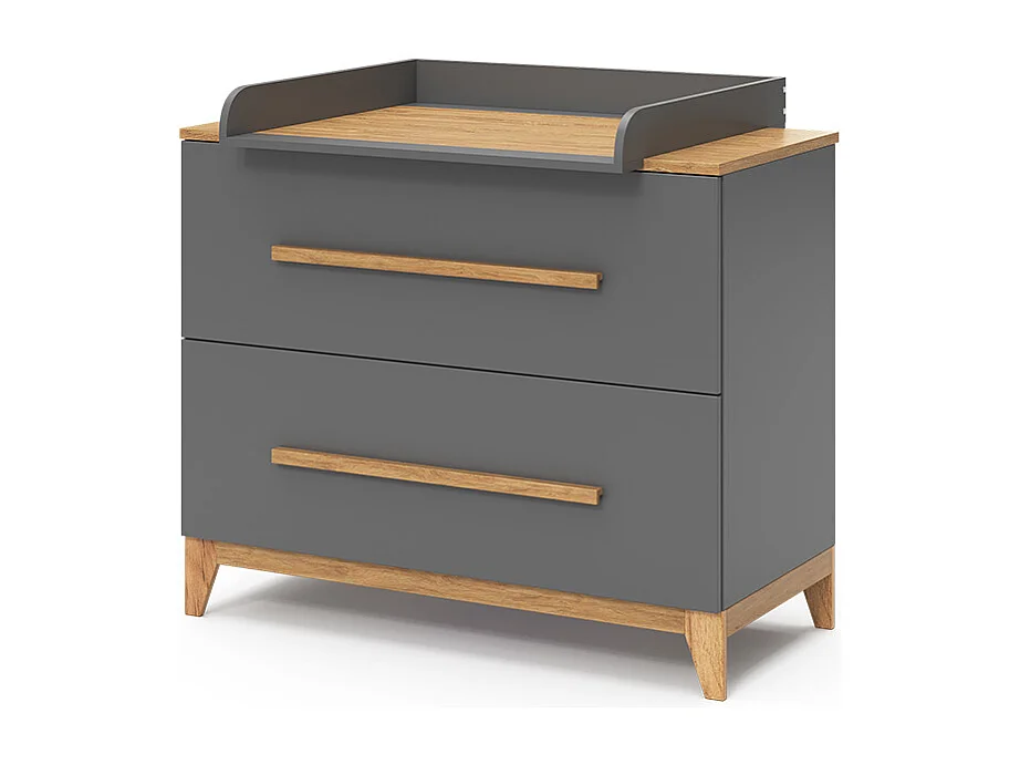 Commode à langer gris 108x70x98 malia