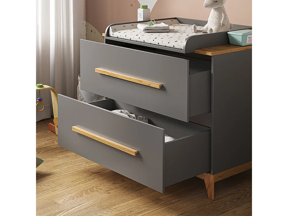 Commode à langer gris 108x70x98 malia