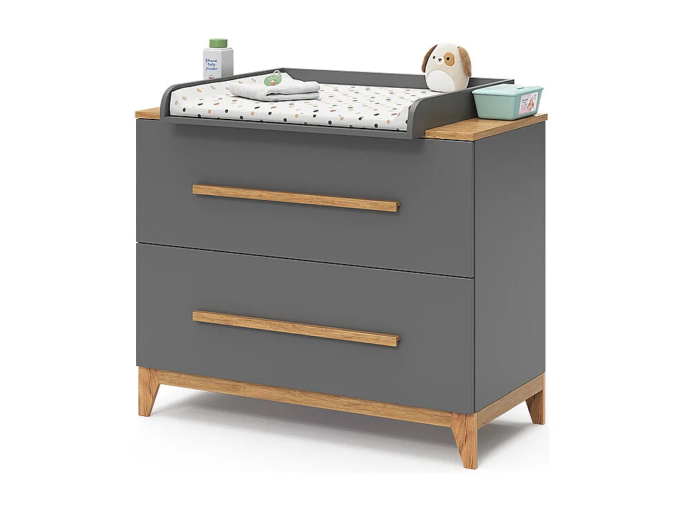 Commode à langer gris 108x70x98 malia