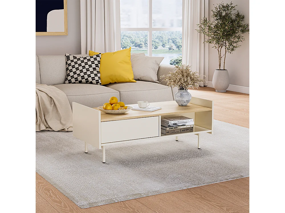 Couchtisch creme 100x50x40 velina