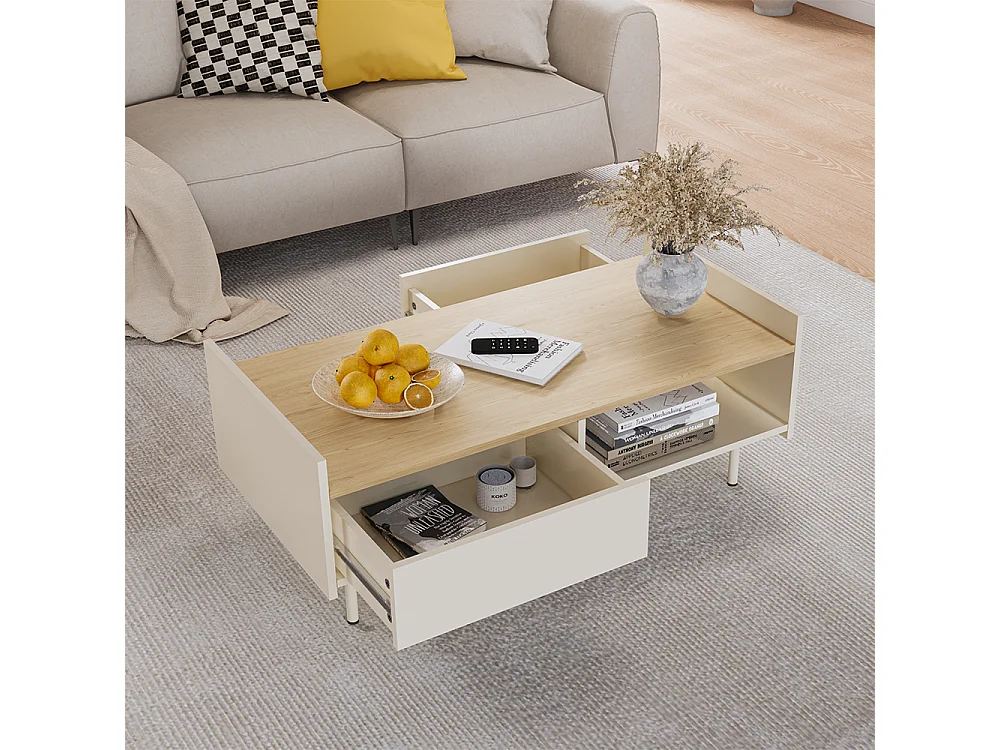 Couchtisch creme 100x50x40 velina