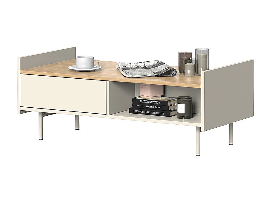 Table basse crème 100x50x40 velina