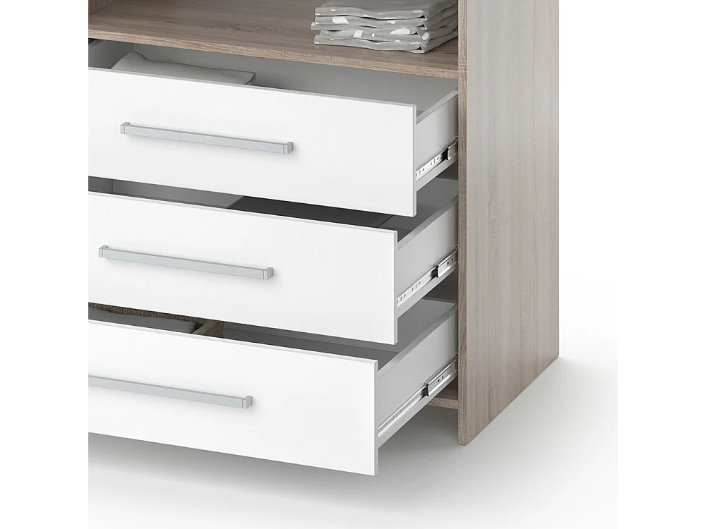 Commode à langer blanc/sonoma 113x53x100 oskar