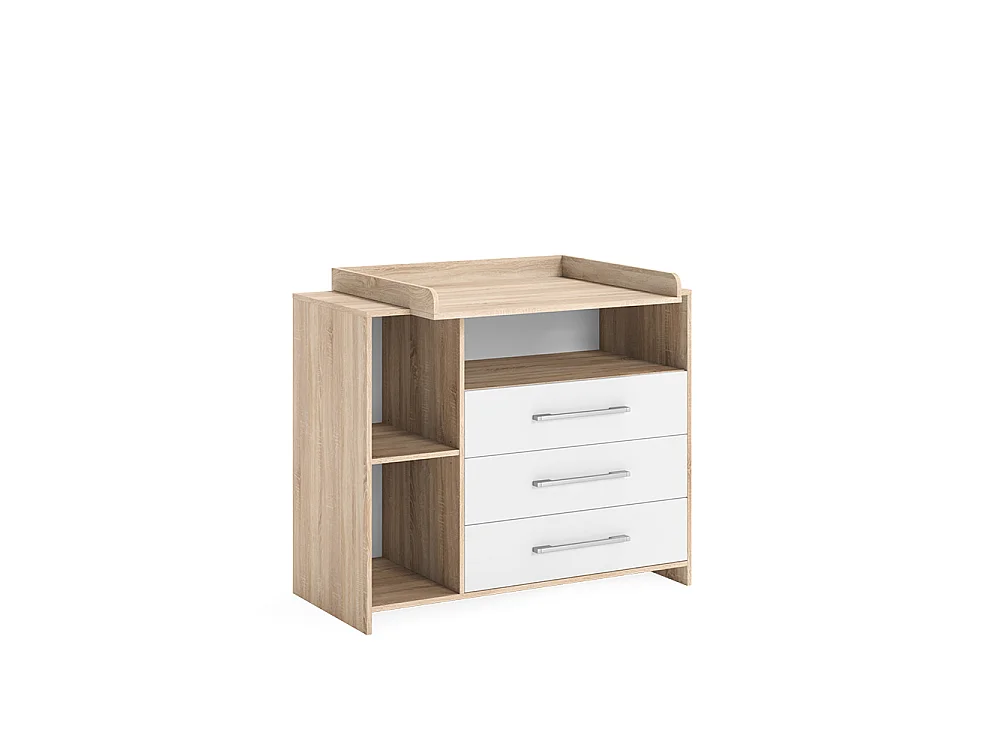 Commode à langer blanc/sonoma 113x53x100 oskar