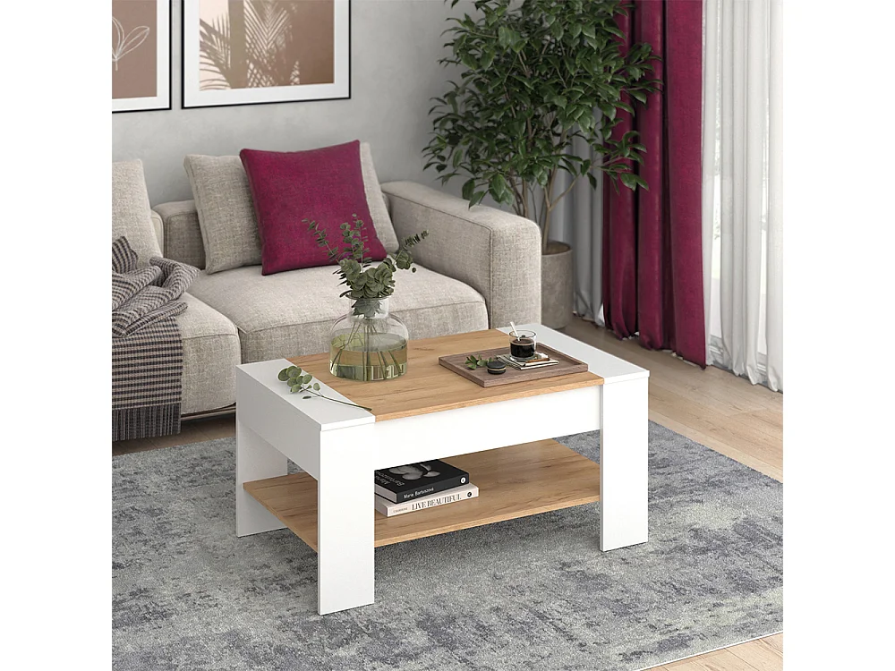 Table basse chêne blanc/force de lor 99.6x58.8x48.2 august