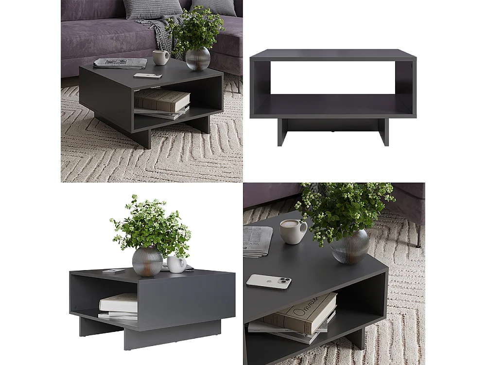 Table basse anthracite 60x60x32.3 luka