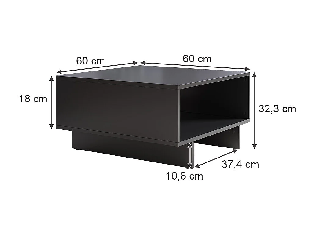 Table basse anthracite 60x60x32.3 luka