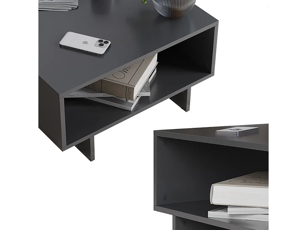 Table basse anthracite 60x60x32.3 luka