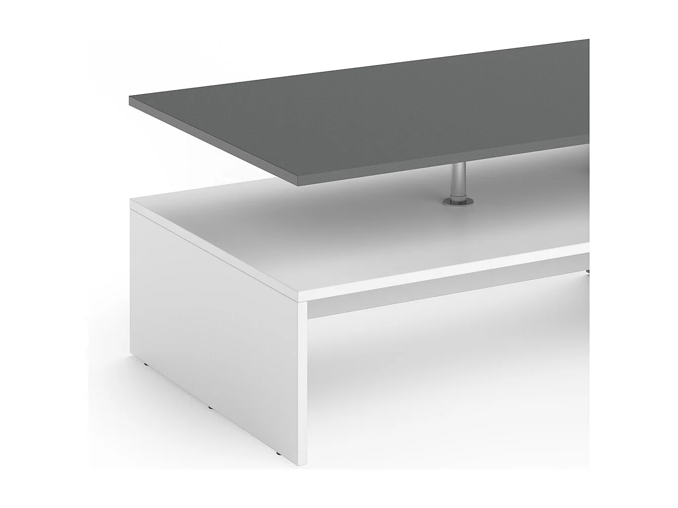 Table basse blanc/anthracite 90x60x42 amato