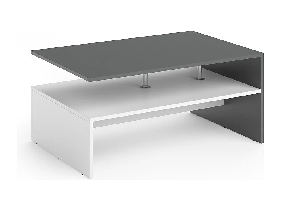 Table basse blanc/anthracite 90x60x42 amato