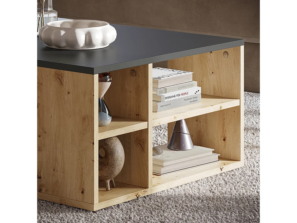 Table basse anthracite 90x60x33.6 danny