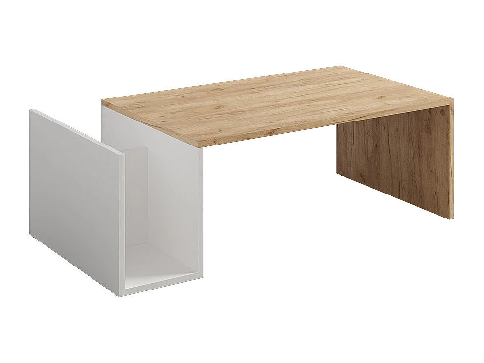 Table basse chêne doré/blanc 100x50x32.9 avento