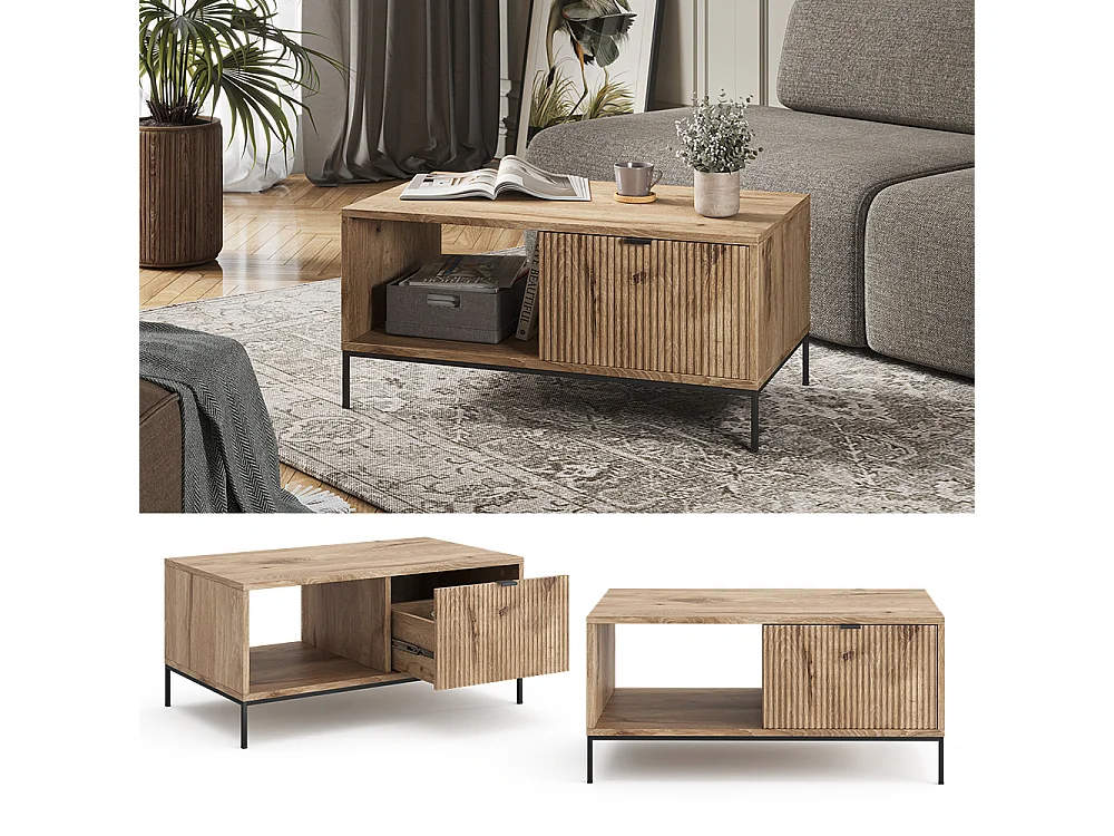 table basse chêne viking 90x50x45 eliza