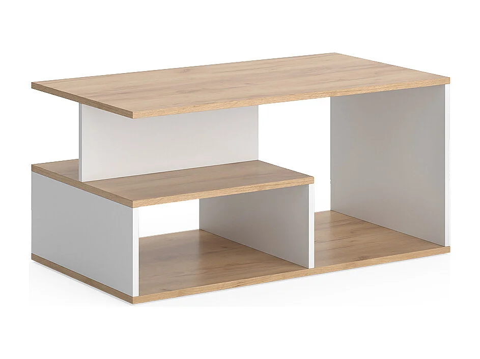 Couchtisch goldkraft eiche/weiß 90x49.4x43.8 hasso