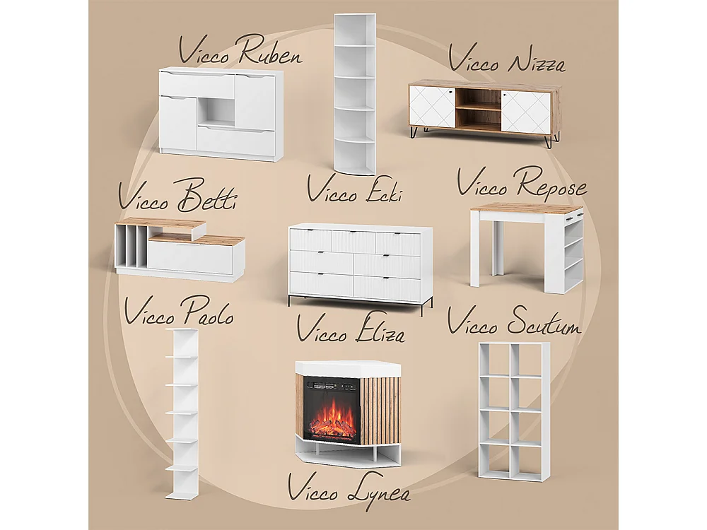 Couchtisch goldkraft eiche/weiß 90x49.4x43.8 hasso