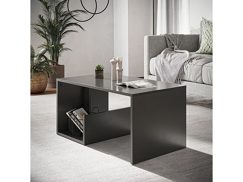 Table basse anthracite 80x46.6x40 lonar