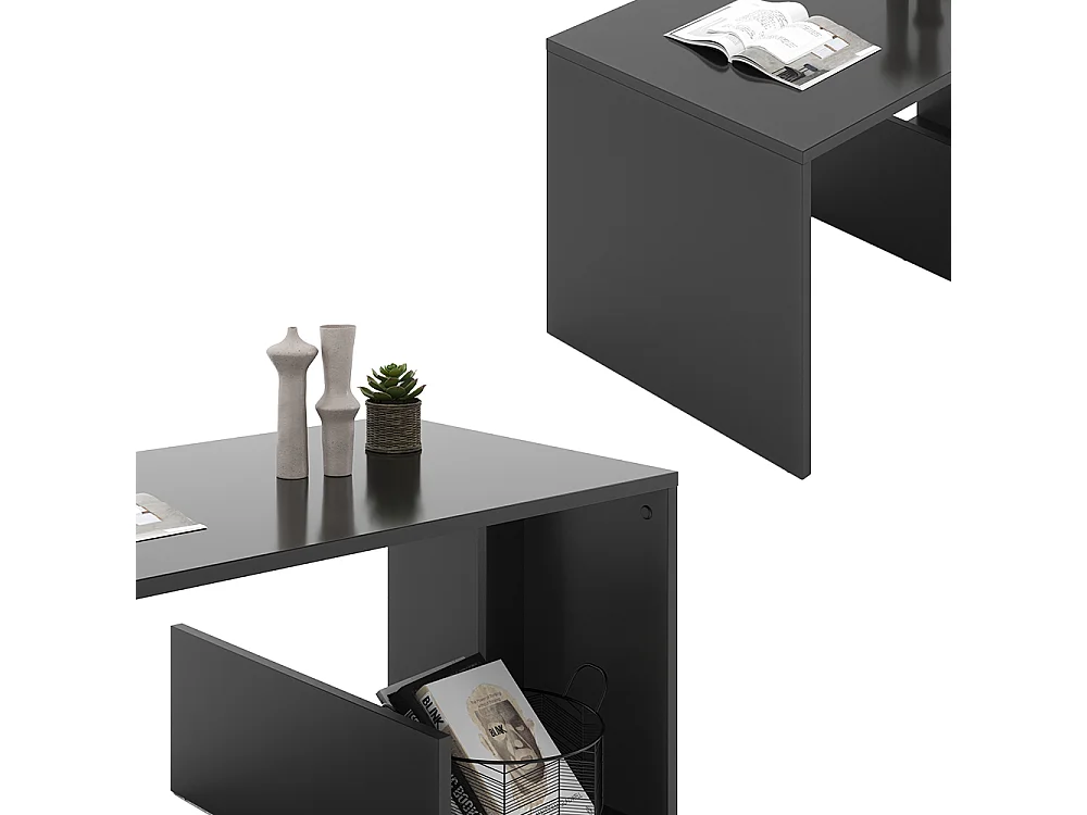 Table basse anthracite 80x46.6x40 lonar
