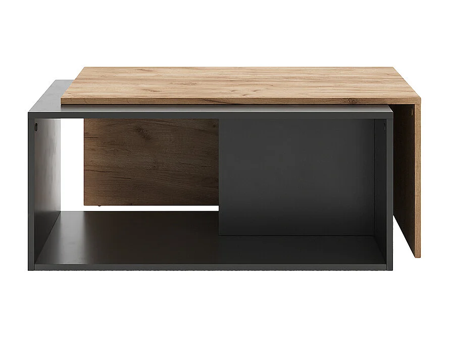 Table basse anthracite/chêne doré 90x48x40 paul