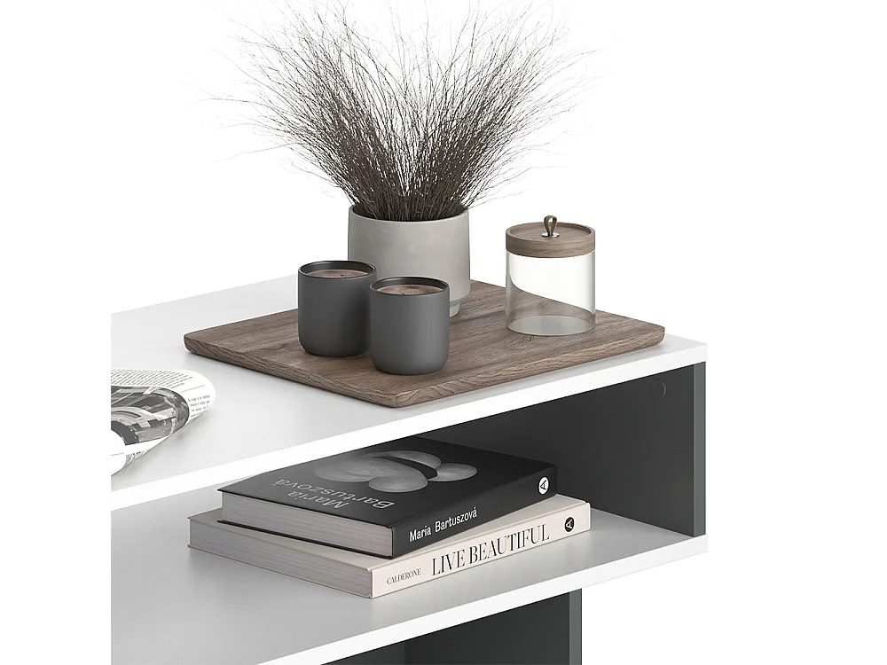 Table basse blanc/anthracite 80x46.2x35.4 josef