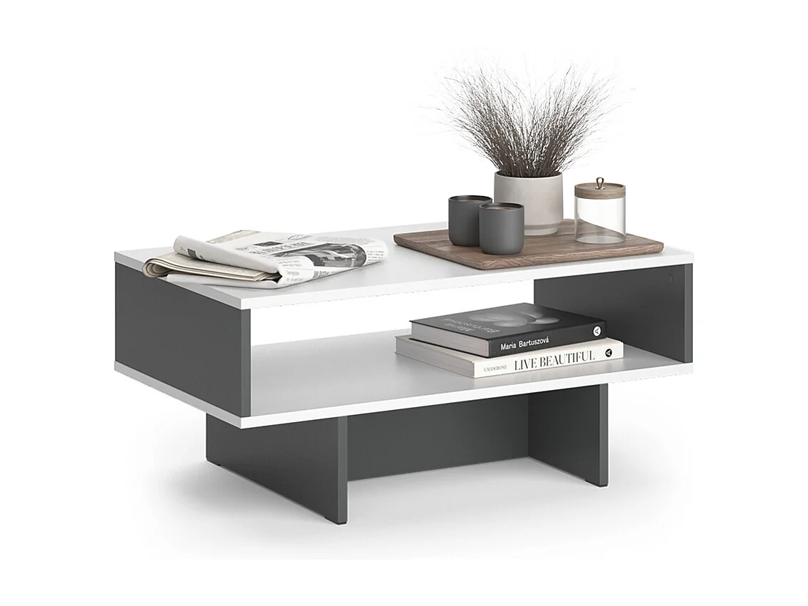 Salontafel wit/antraciet 80x46.2x35.4 josef
