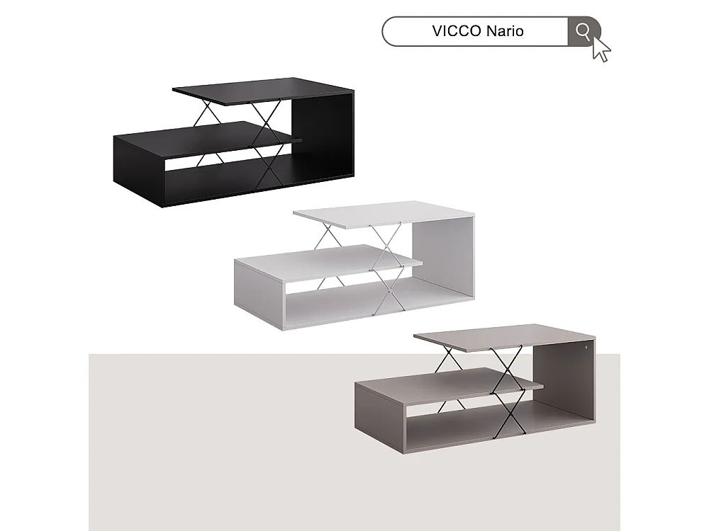 Table basse noir 100x50x40.5 nario