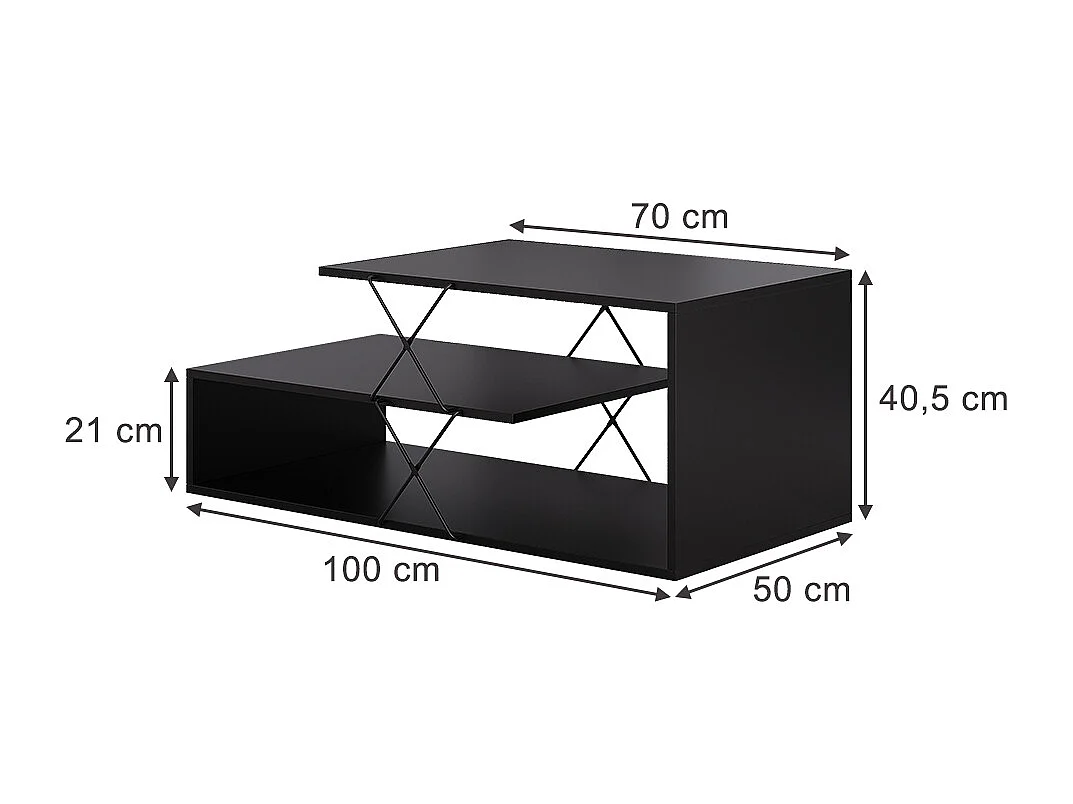 Sofabord sort 100x50x40.5 nario