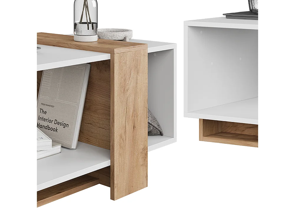 table basse chêne blanc/force de lor 91.8x49x45 aven