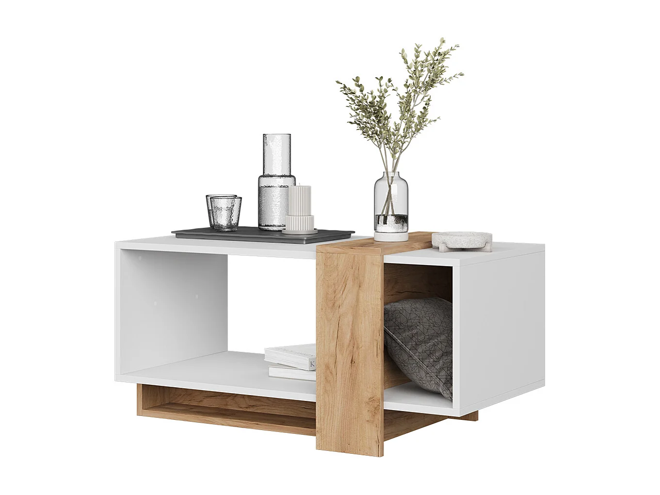 table basse chêne blanc/force de lor 91.8x49x45 aven