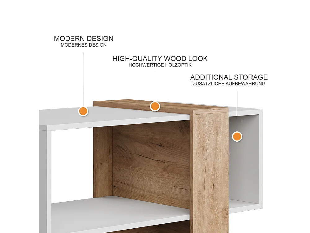 table basse chêne blanc/force de lor 91.8x49x45 aven