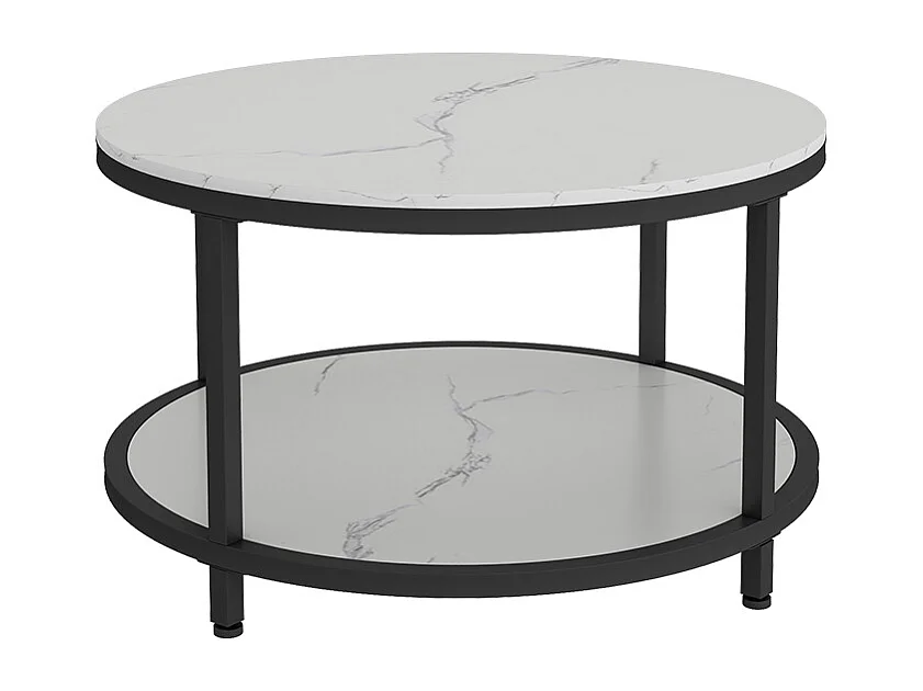 Table basse marbre blanc 80x80x46 ontario