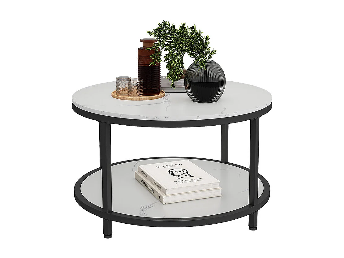 Table basse marbre blanc 80x80x46 ontario