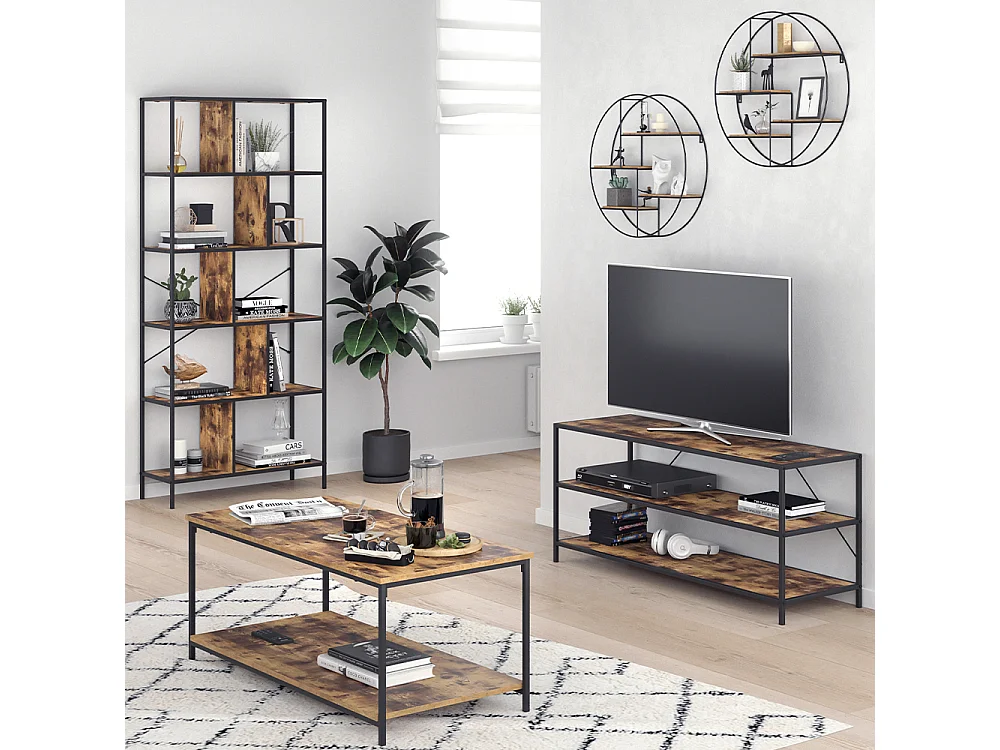 Table basse bois antique 108x52x45 fyrk