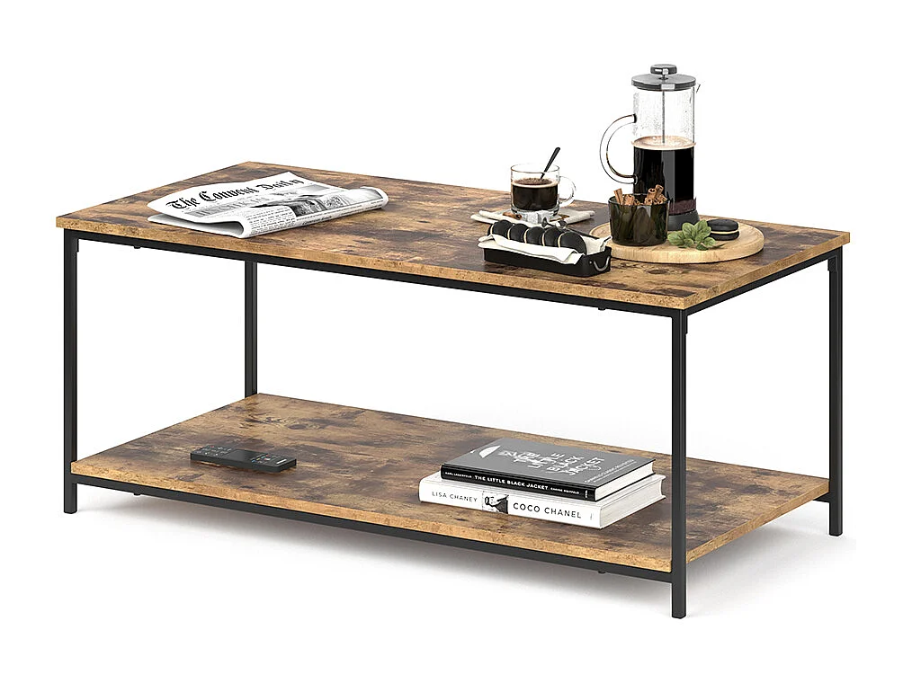 Table basse bois antique 108x52x45 fyrk