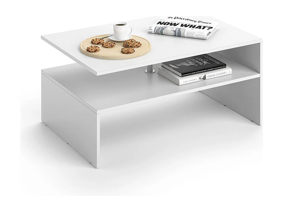 Table basse blanc 90x60x42 amato