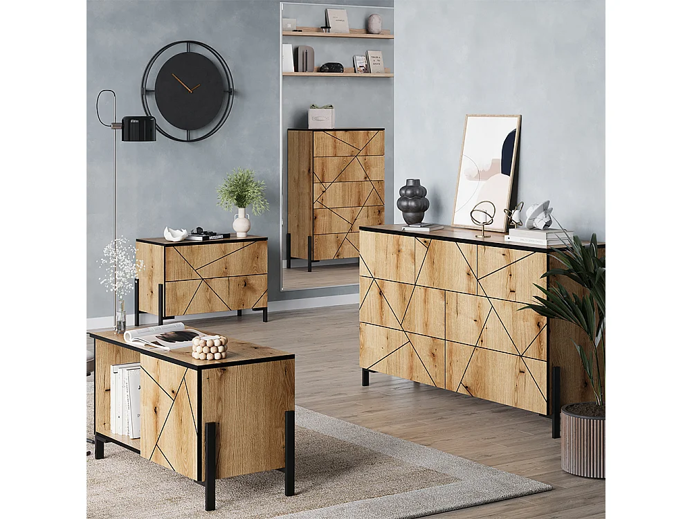 Couchtisch eiche 90x39.7x50 hatto