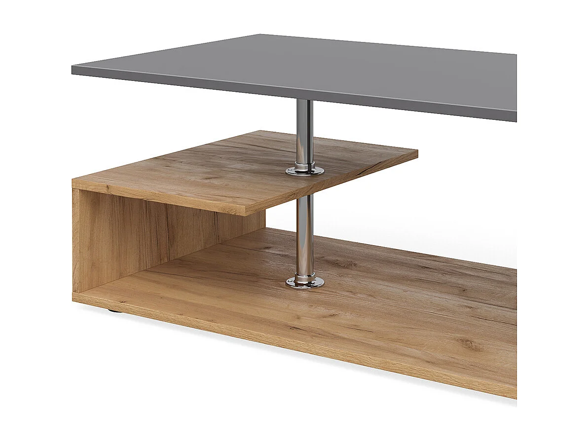 Table basse anthracite/chêne sable 91x52.6x41 guillermo