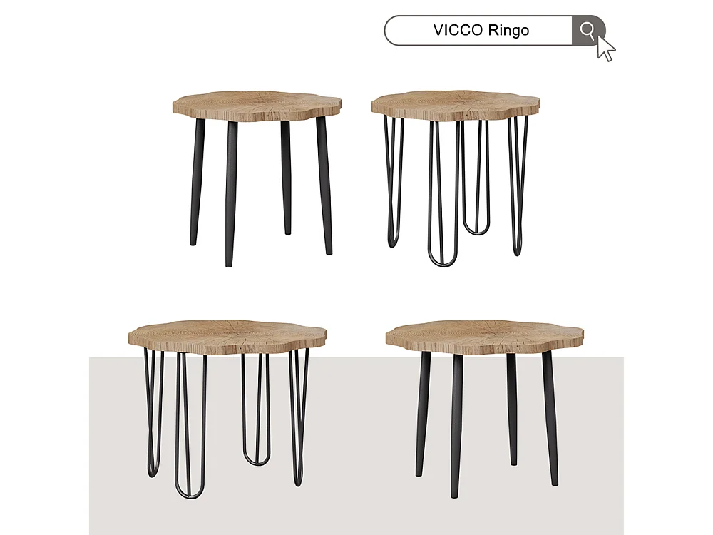 Tavolino da salotto rovere 50x50x2.5 ringo