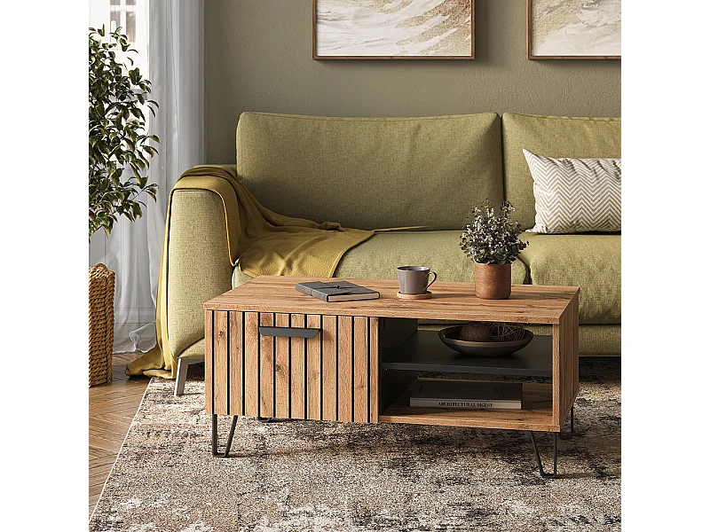 Couchtisch eiche wotan 90x50x40 amber