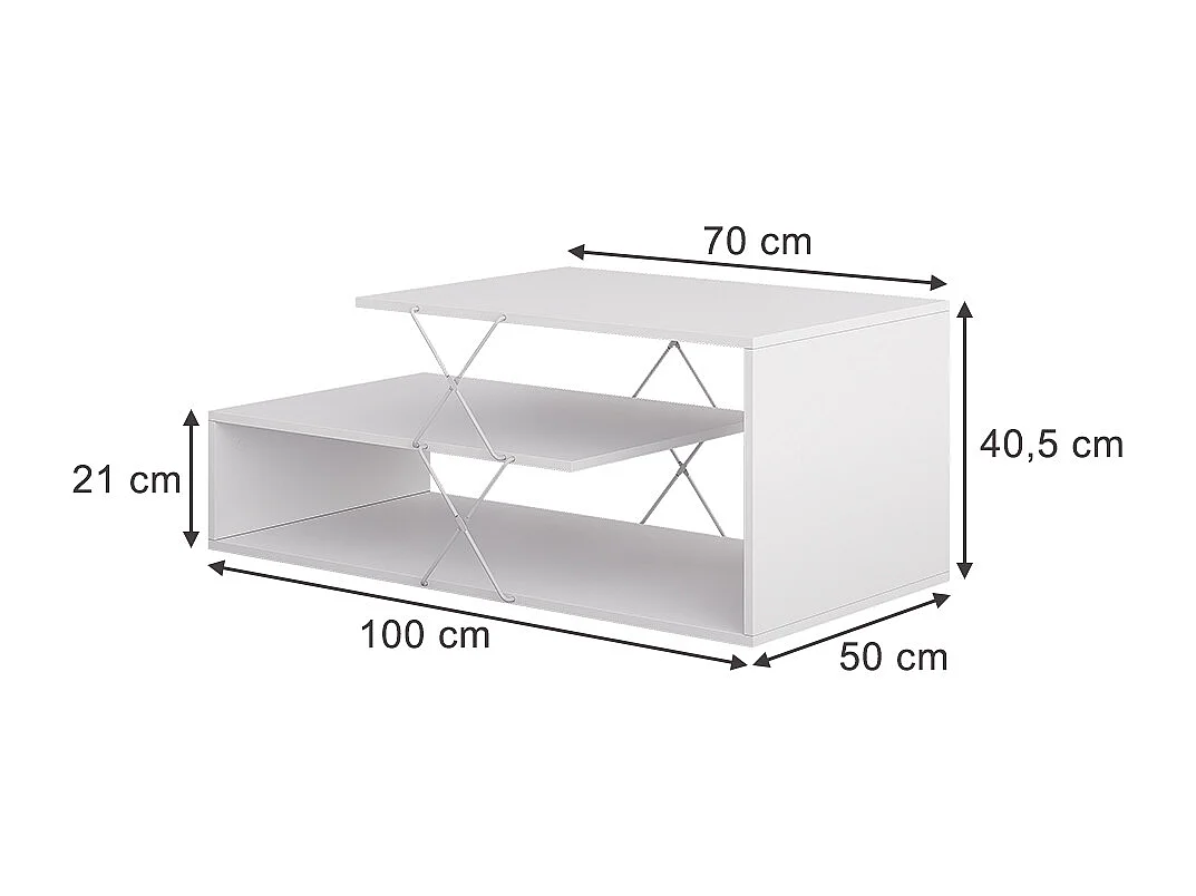 Table basse blanc 100x50x40.5 nario